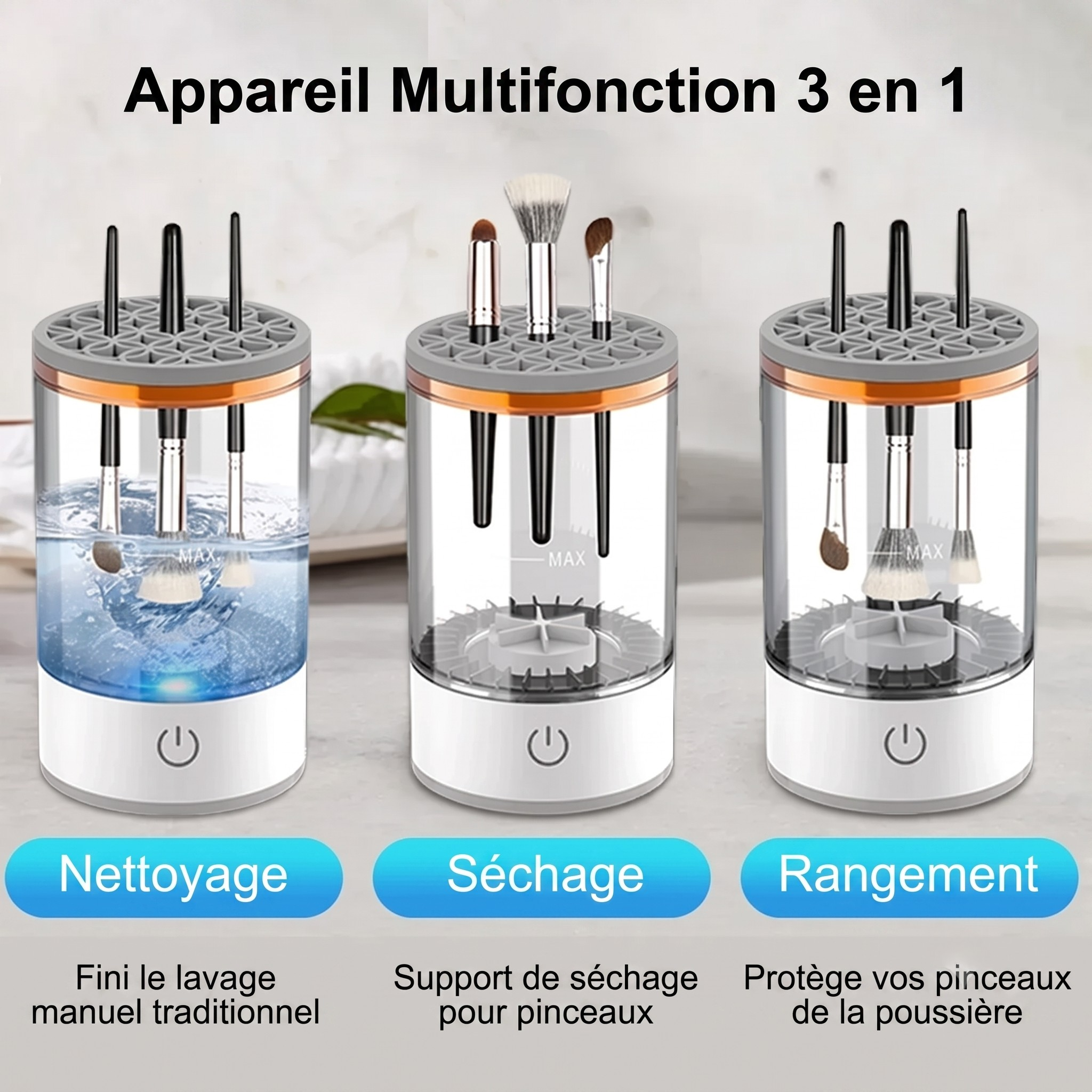Le Nettoyeur de Pinceaux Électrique - Brushely